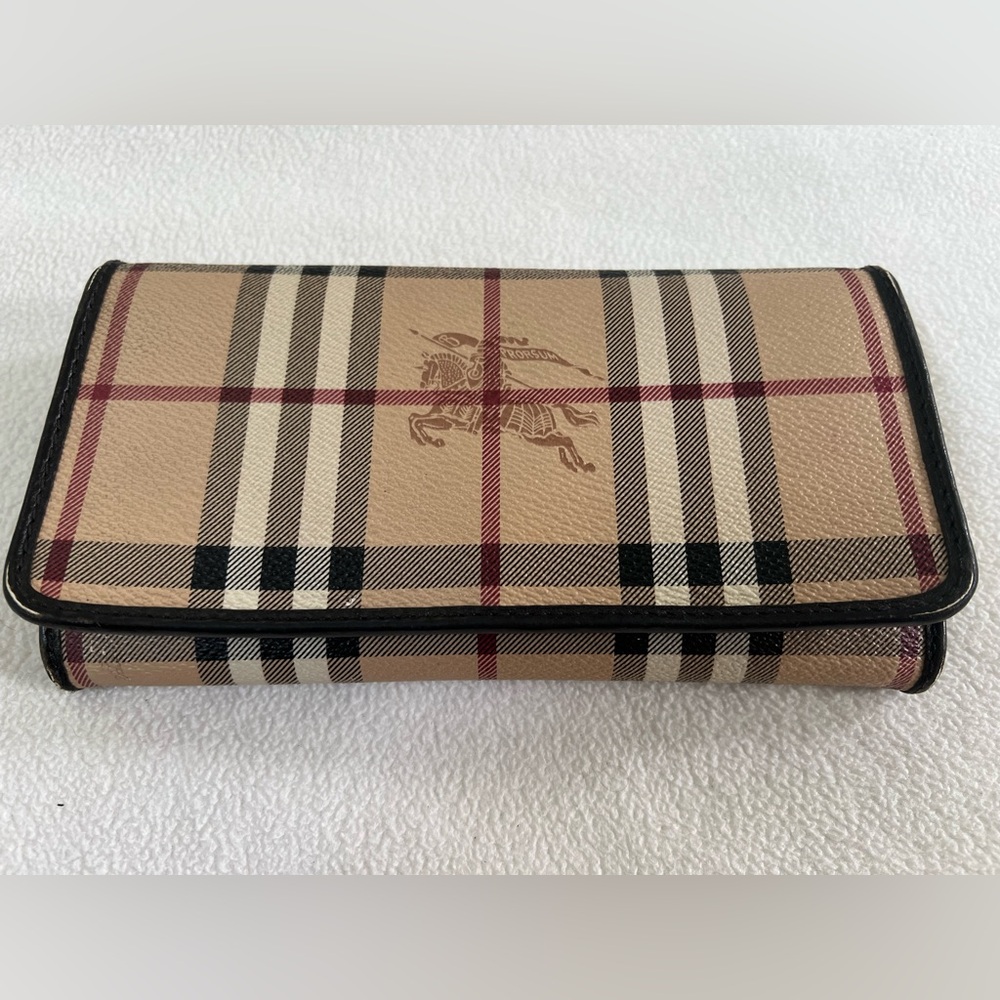 🔥BURBERRY Haymarket House Check Molly Continental Wallet Size 8" x 4" pre-owned